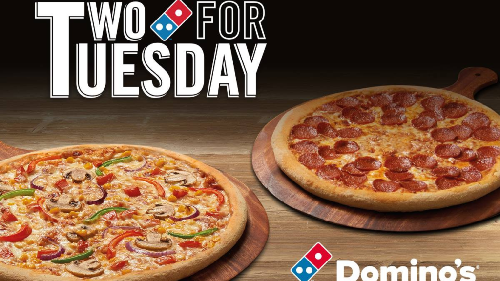 Free* Domino’s pizza (includes 2 for Tuesday)