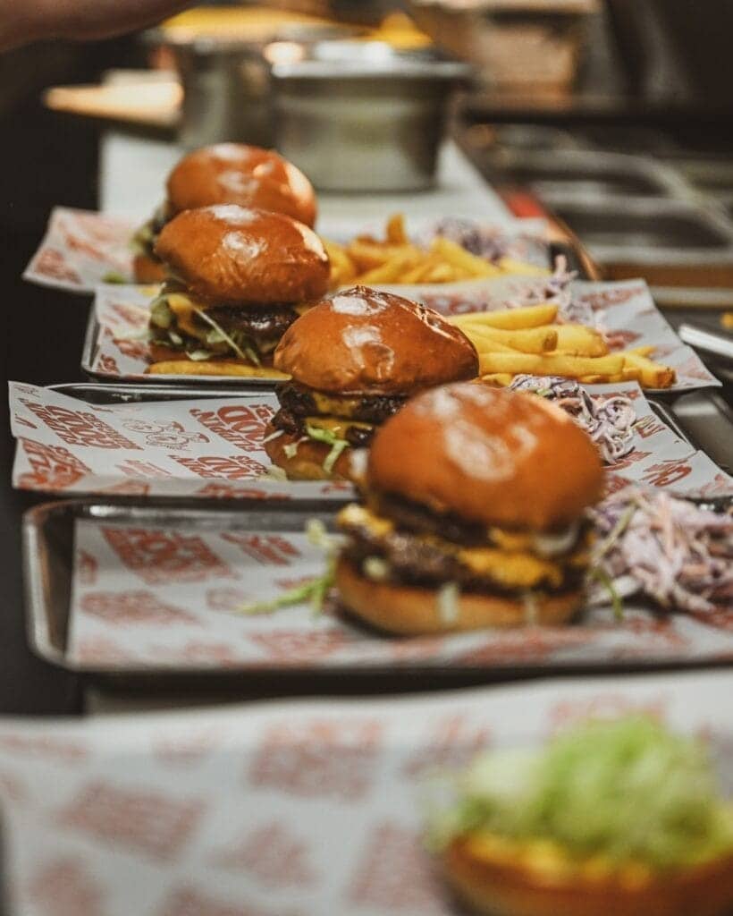 Dig into a burger at the Hub Box