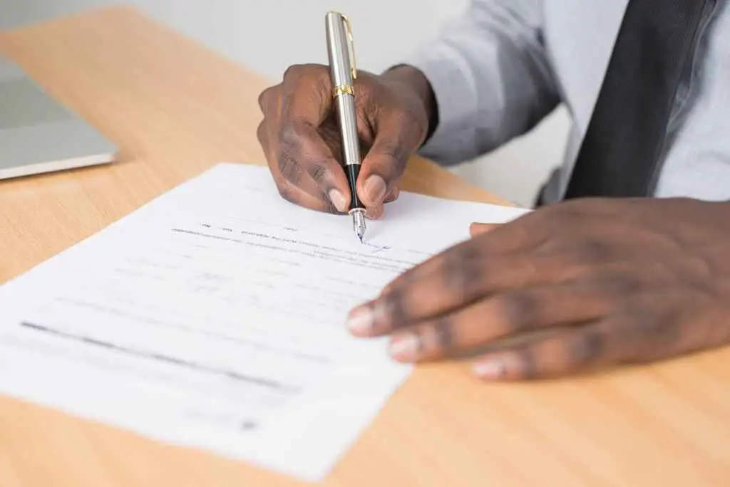Filling in a form