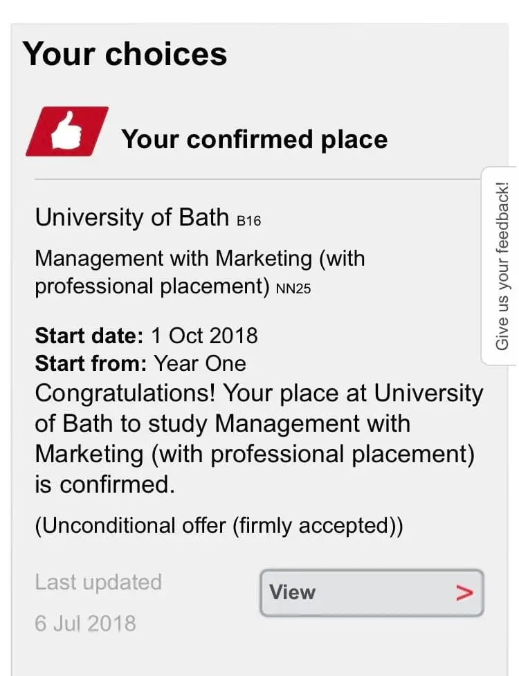 Wait until you've got a confirmed place