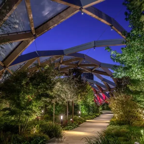 Relax in the Canary Wharf rooftop garden