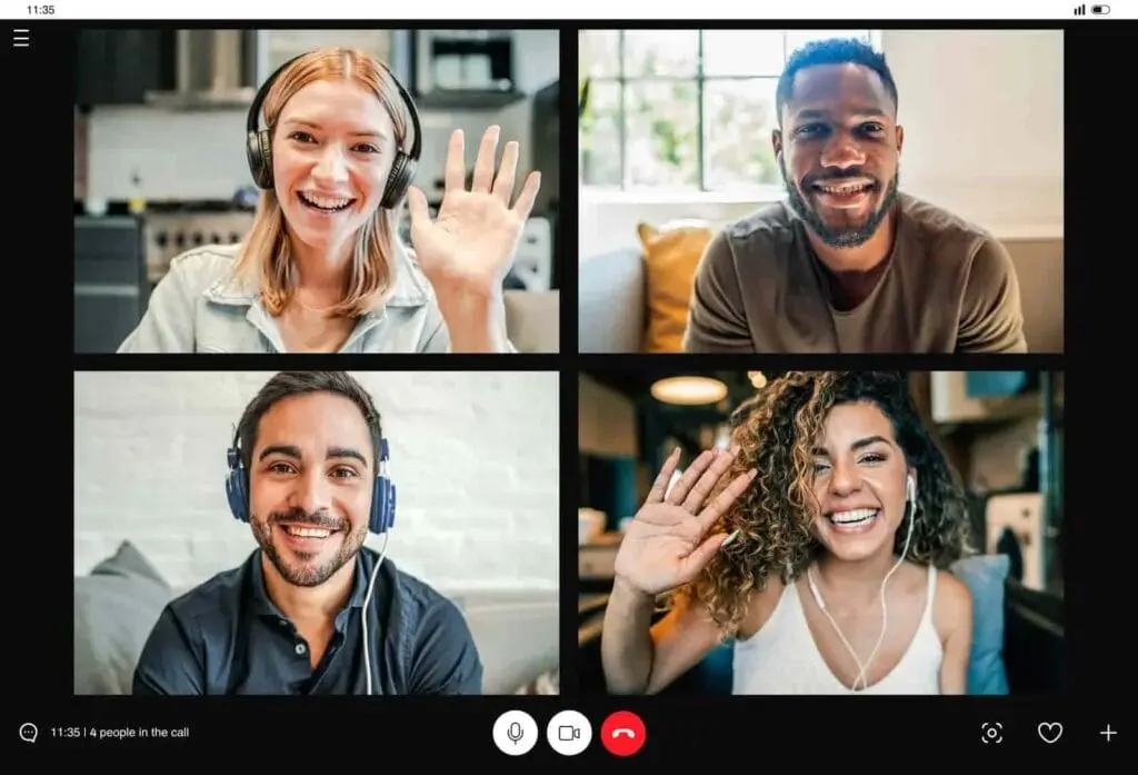 Skype friends and family