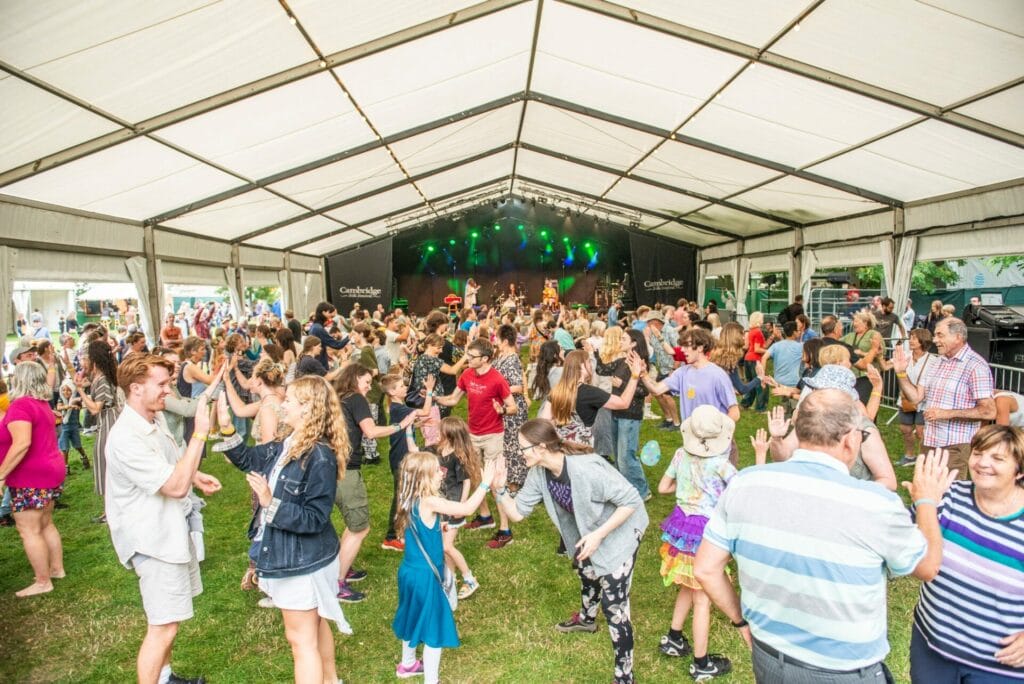 Cambridge Folk Festival people dancing