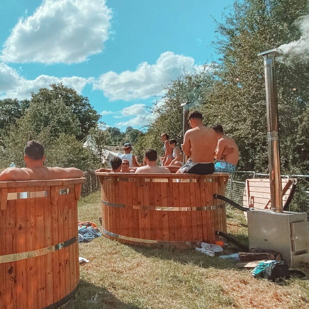 Ice baths are part of the small festival UK Shambala