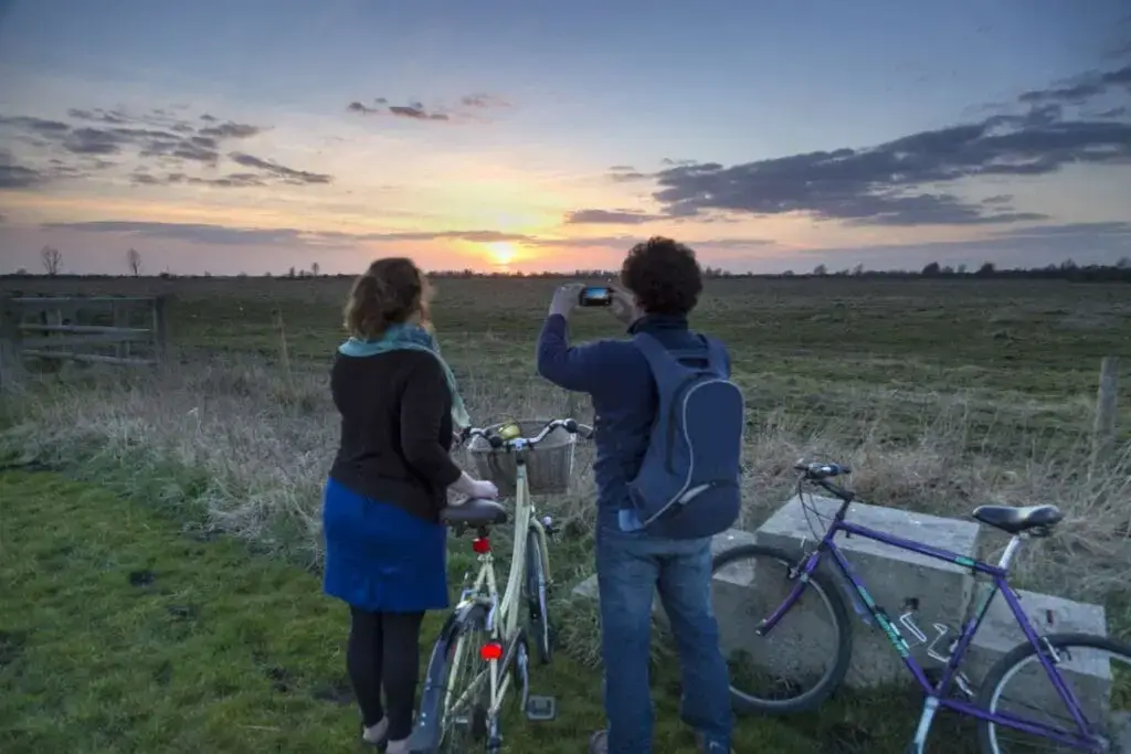 cycling at Wicken Fen Nature Reserve Cambridge