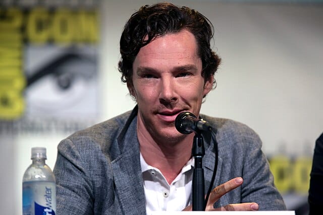 Benedict Cumberbatch speaking at the 2016 San Diego Comic Con International, for "Sherlock", at the San Diego Convention Center in San Diego, California.