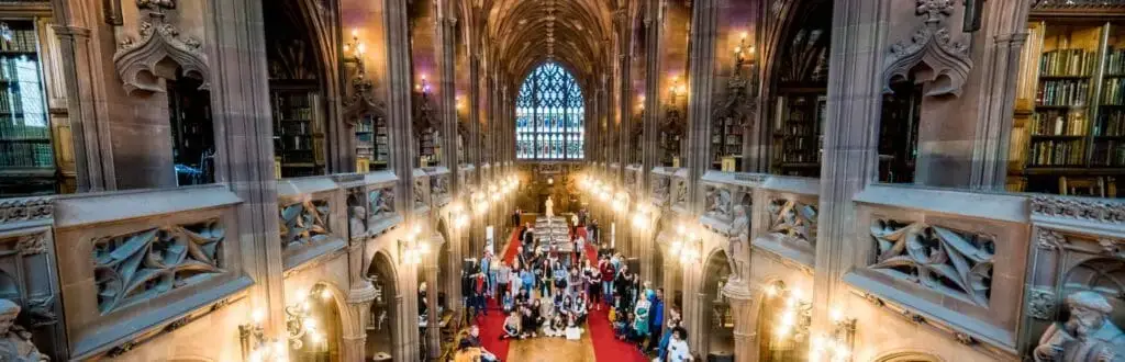 long exposure view of john rylands library main reading rooms