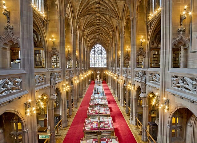 long exposure view of john rylands library main reading rooms