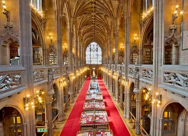 long exposure view of john rylands library main reading rooms