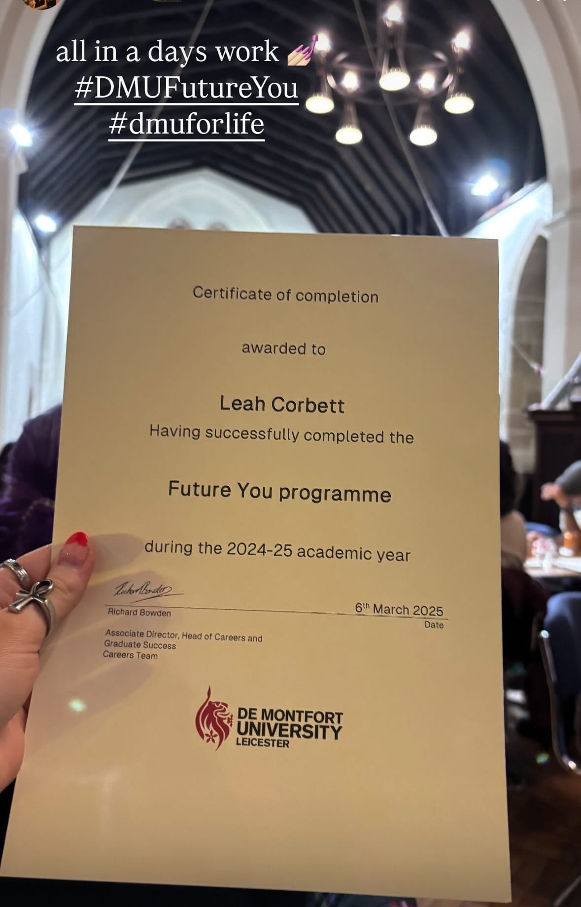 Certification from course