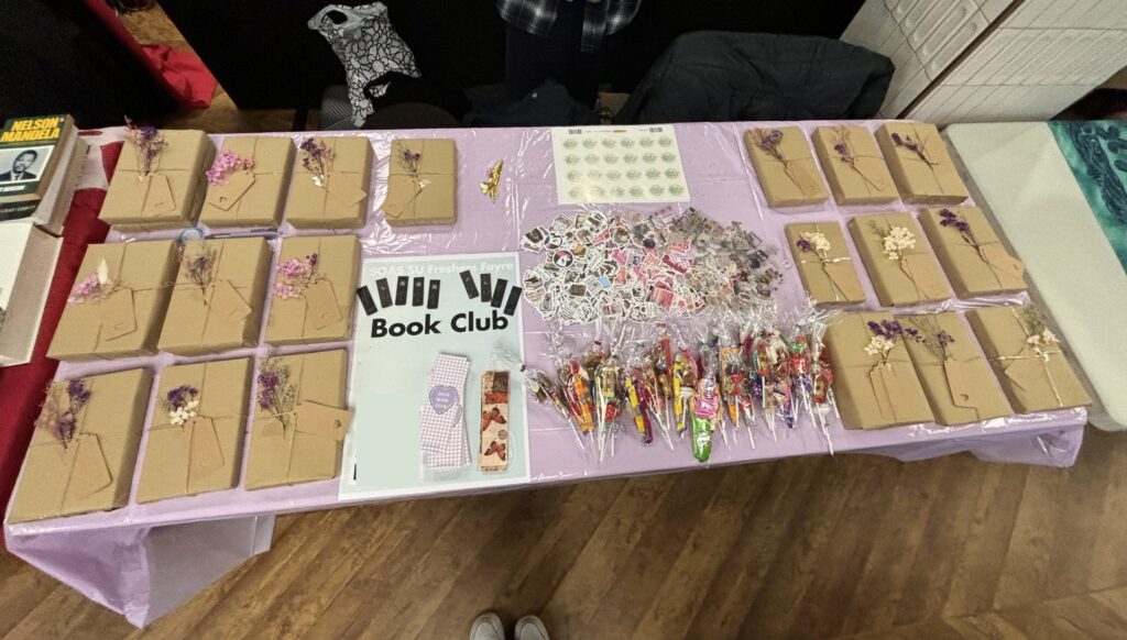 Society table at freshers' fair