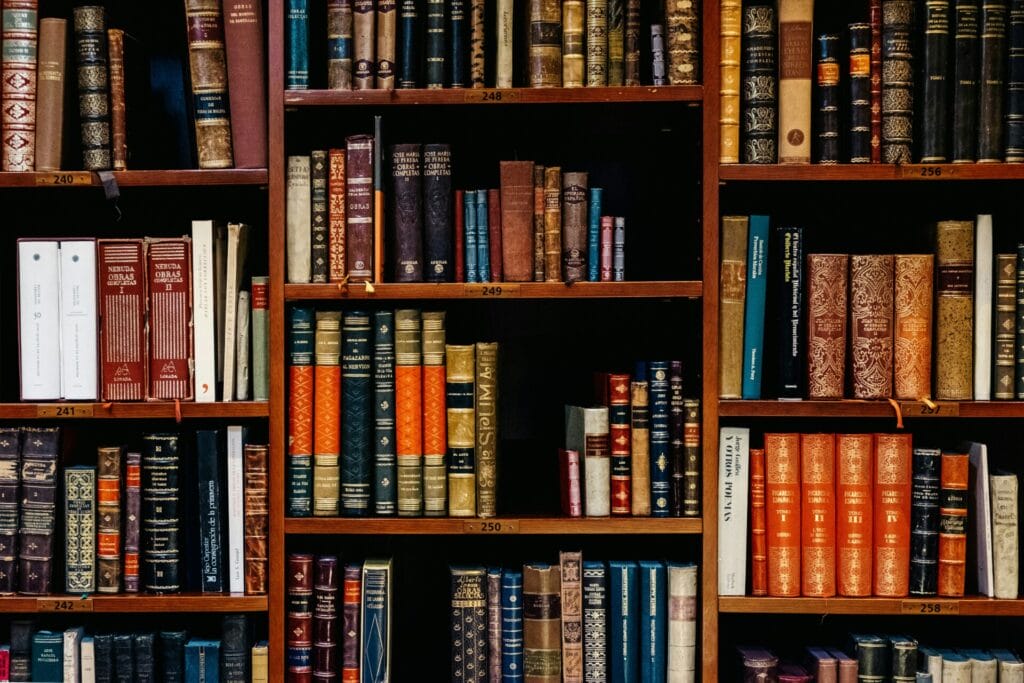 Photo of bookshelves