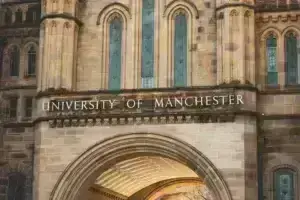 Entrance to Old Section of University of Manchester famous alumni
