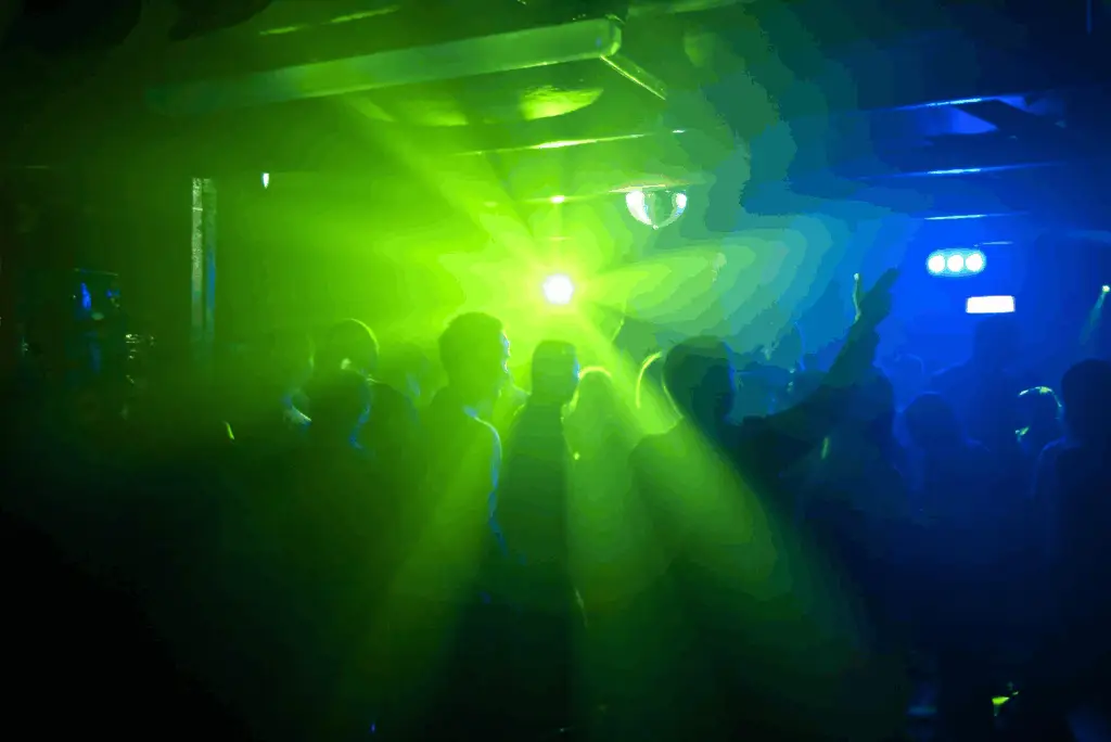 Students dancing in a club.