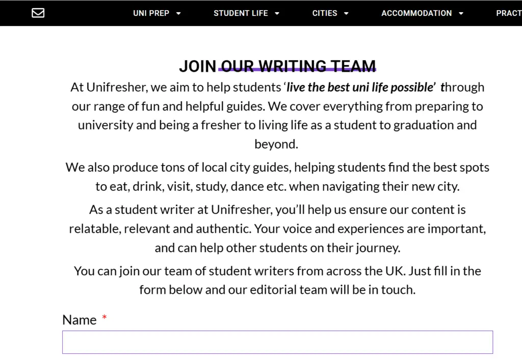 writing for unifresher