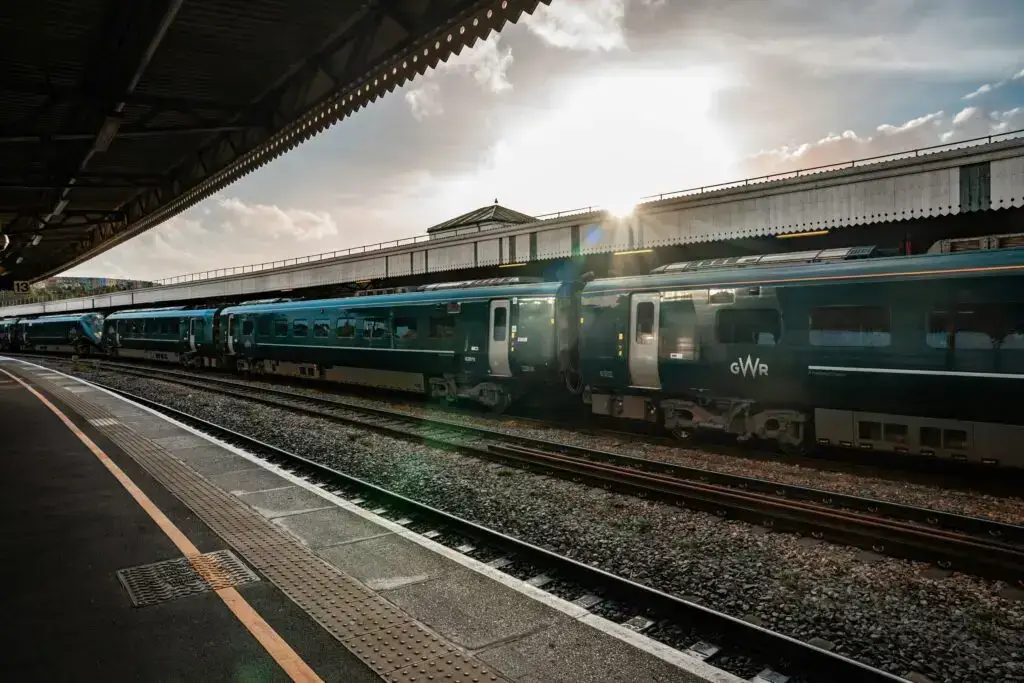 Train passing through Bristol Temple Meads station