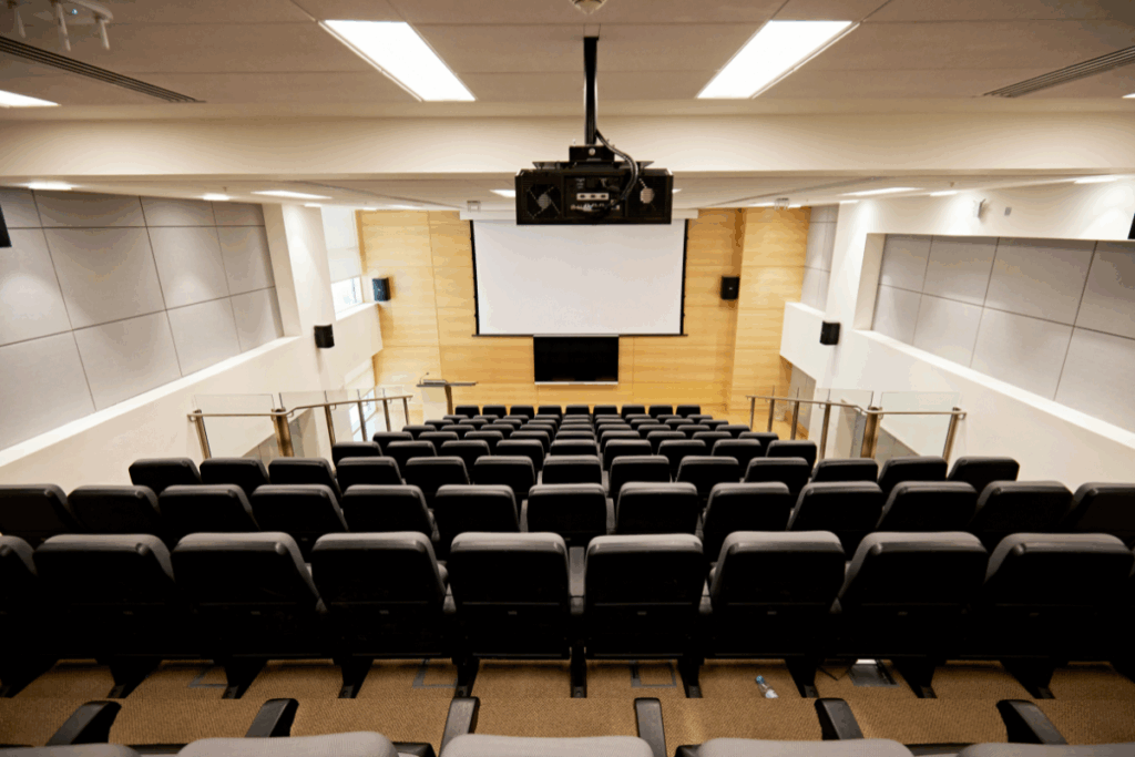 empty lecture halls