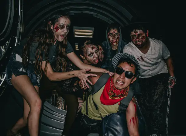 People dressed as zombies at Halloween event