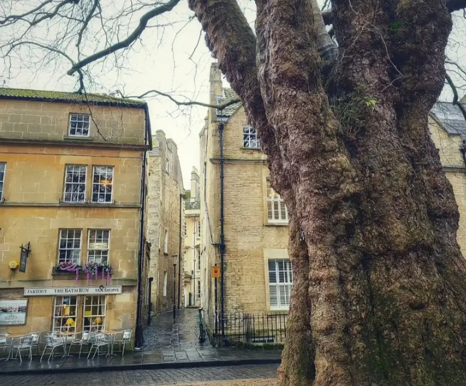 Abbey Green in Bath, a location used in Bridgerton