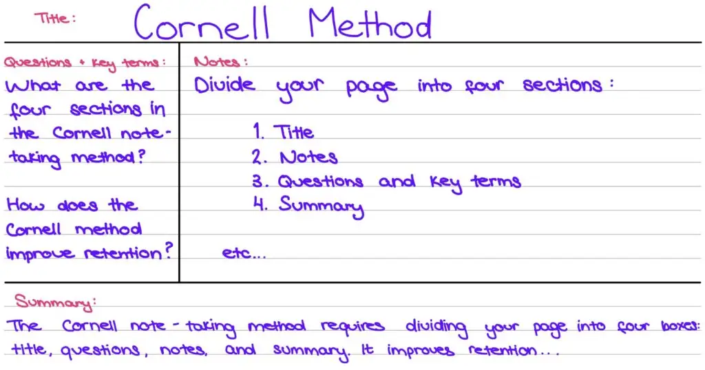 Cornell note-taking
