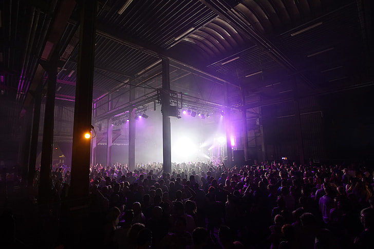 Crowd of people at a music concert party at Depot Mayfield Manchester