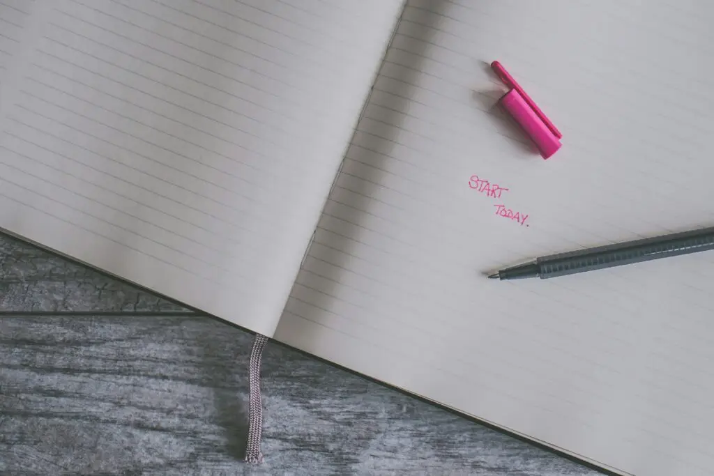 start today notebook motivational