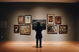 Enjoying one of the best art galleries in Leicester