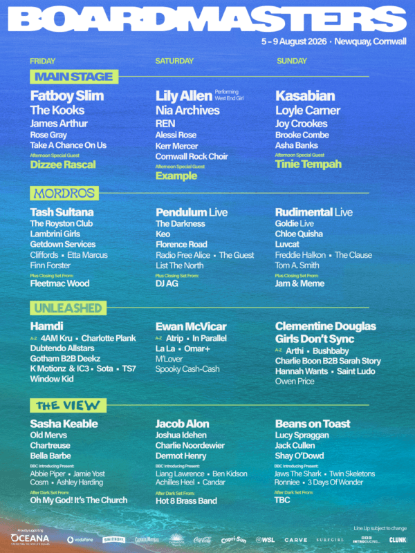 Boardmasters festival guide 2026