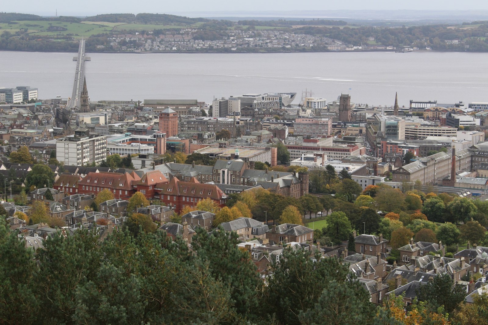 View over Dundee city centre towards the River Tay