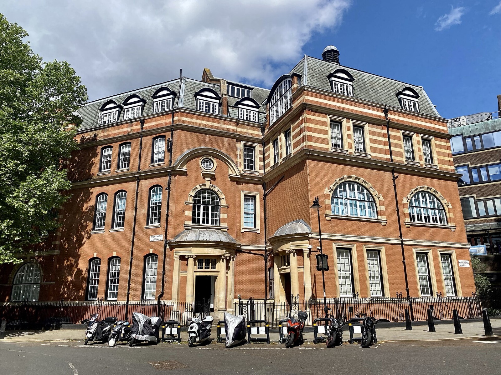 Red-brick College Building on Northampton Square, City St George's, University of London