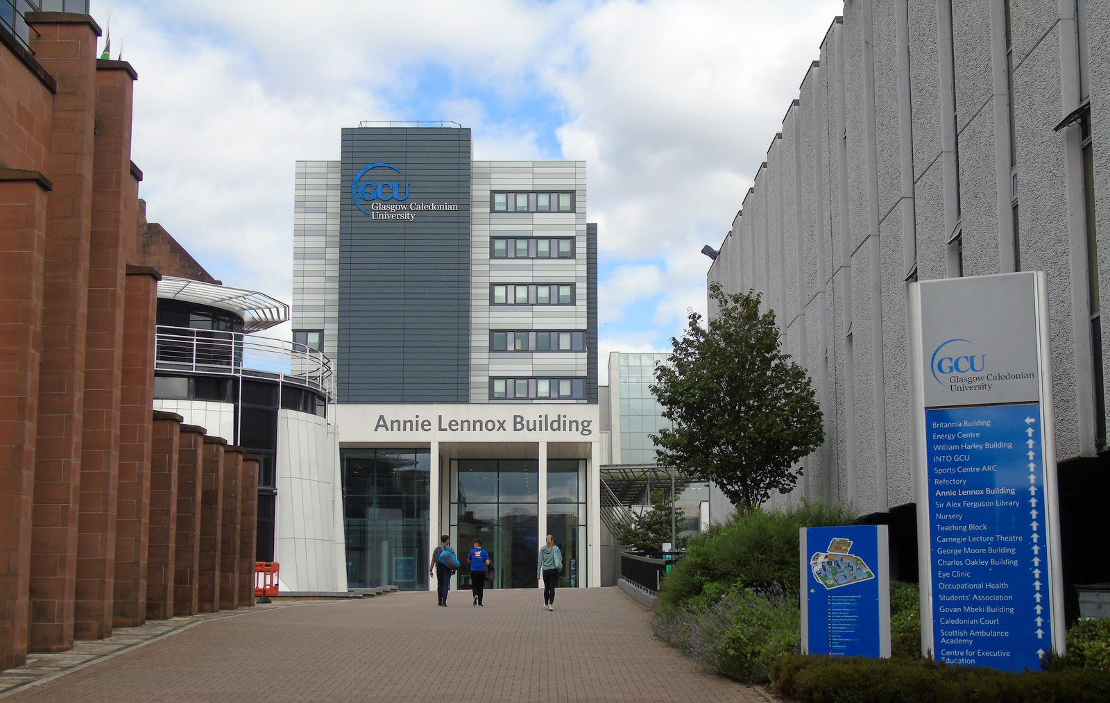 Entrance to the Annie Lennox Building on the Glasgow Caledonian University campus