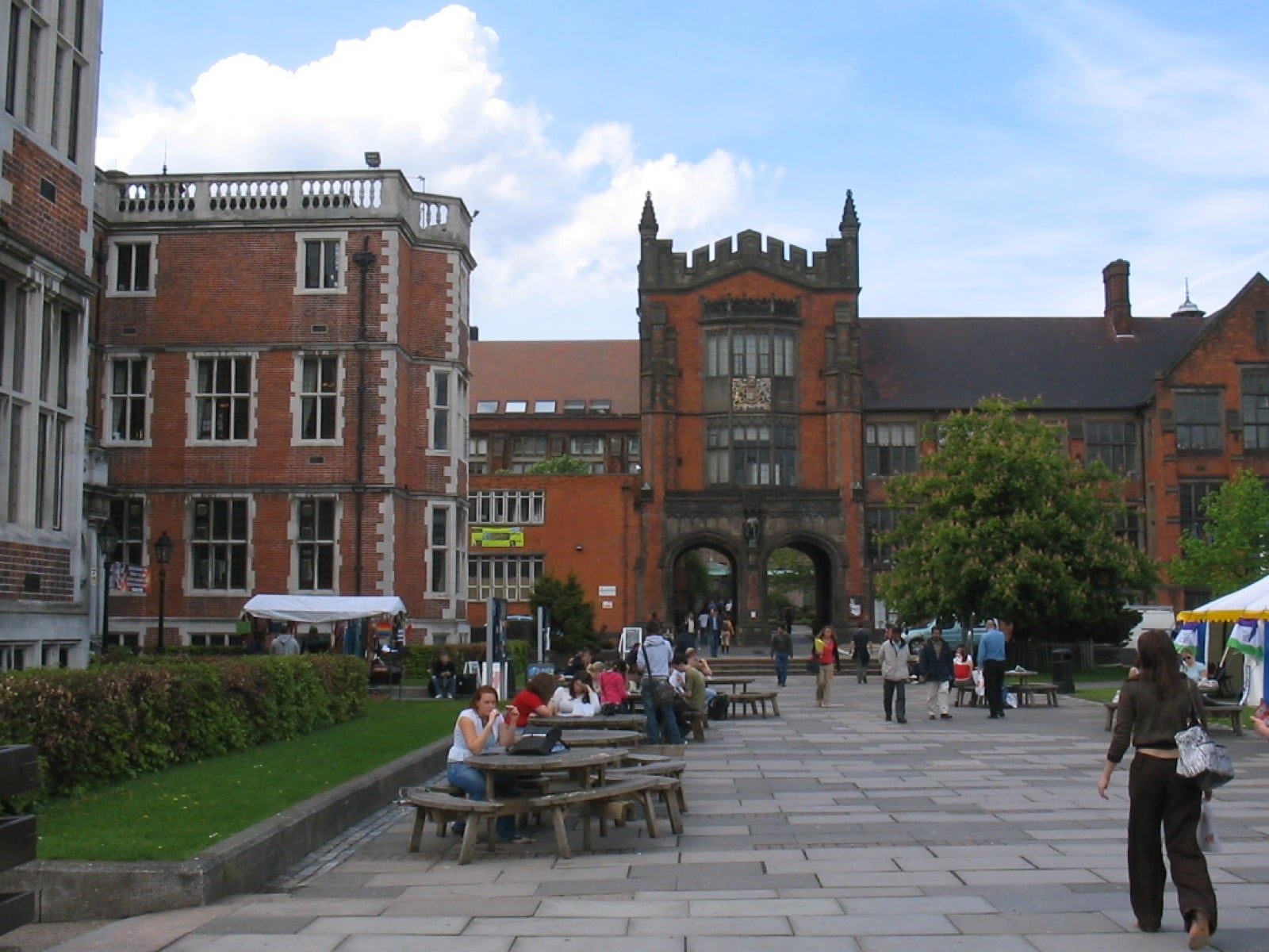 The red-brick quadrangle and Armstrong Building at Newcastle University