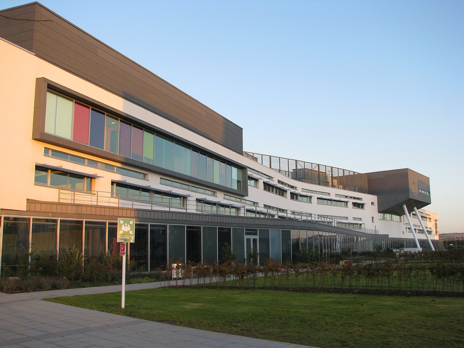 Modern main building of Queen Margaret University at its Musselburgh campus