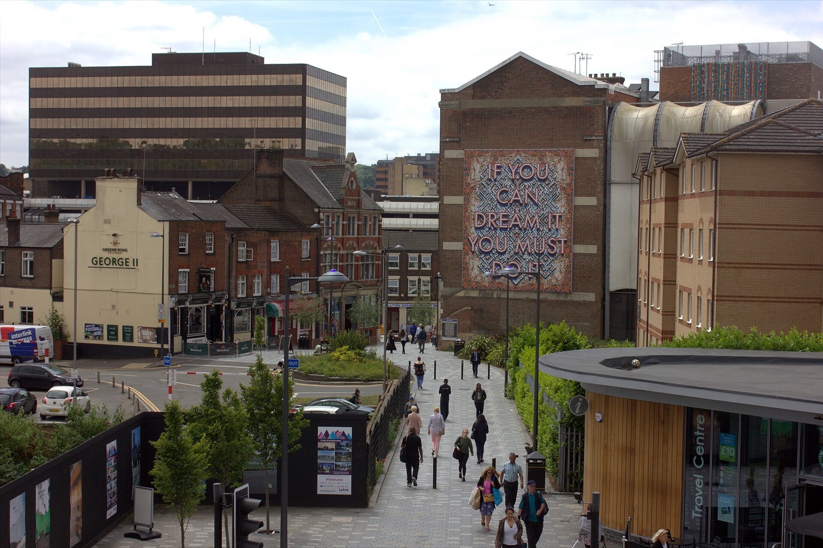 Luton town centre seen from the railway station