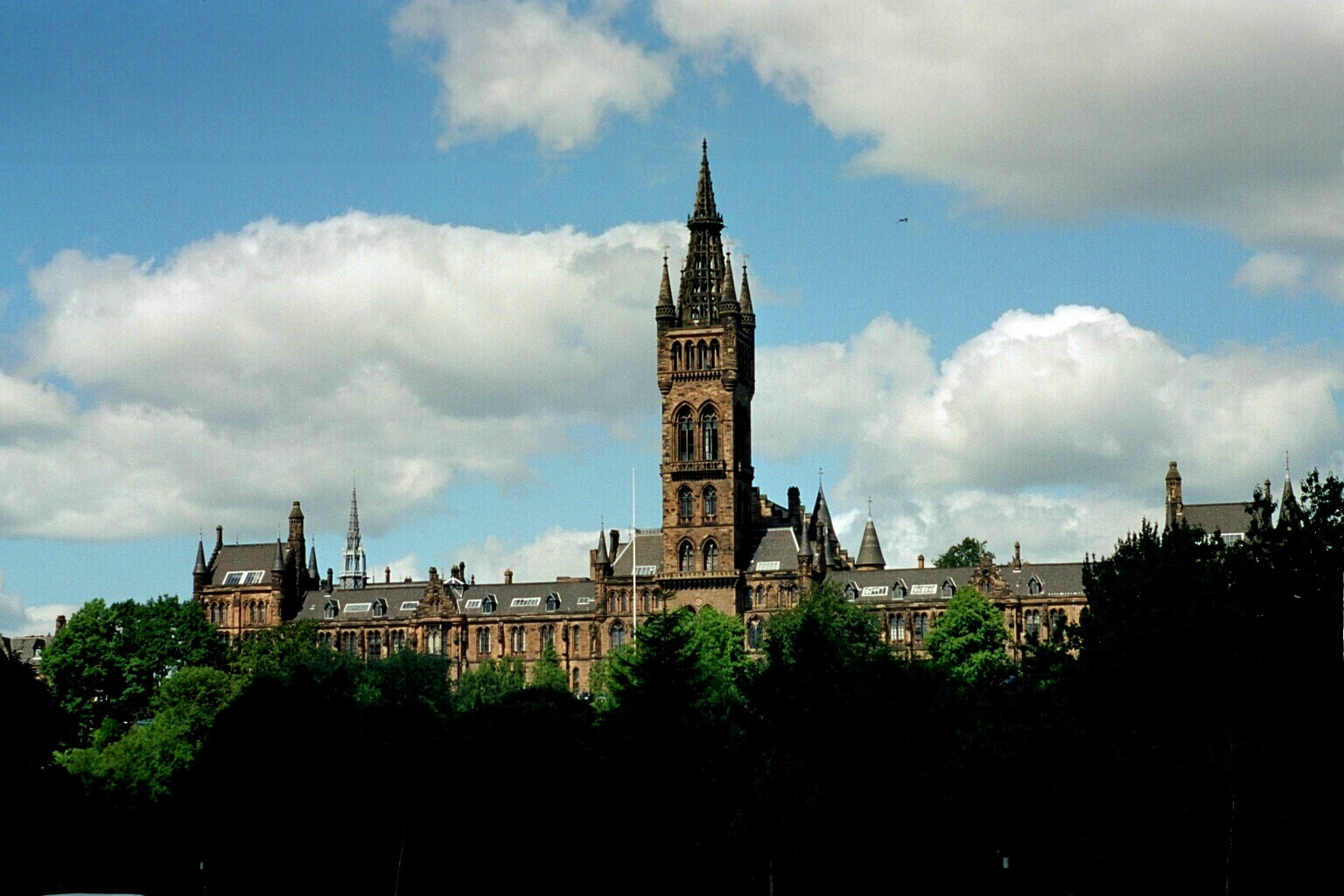 The Gilbert Scott Building tower at the University of Glasgow