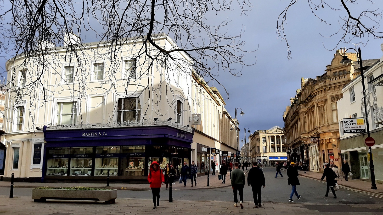 Shops and Regency buildings in Cheltenham town centre
