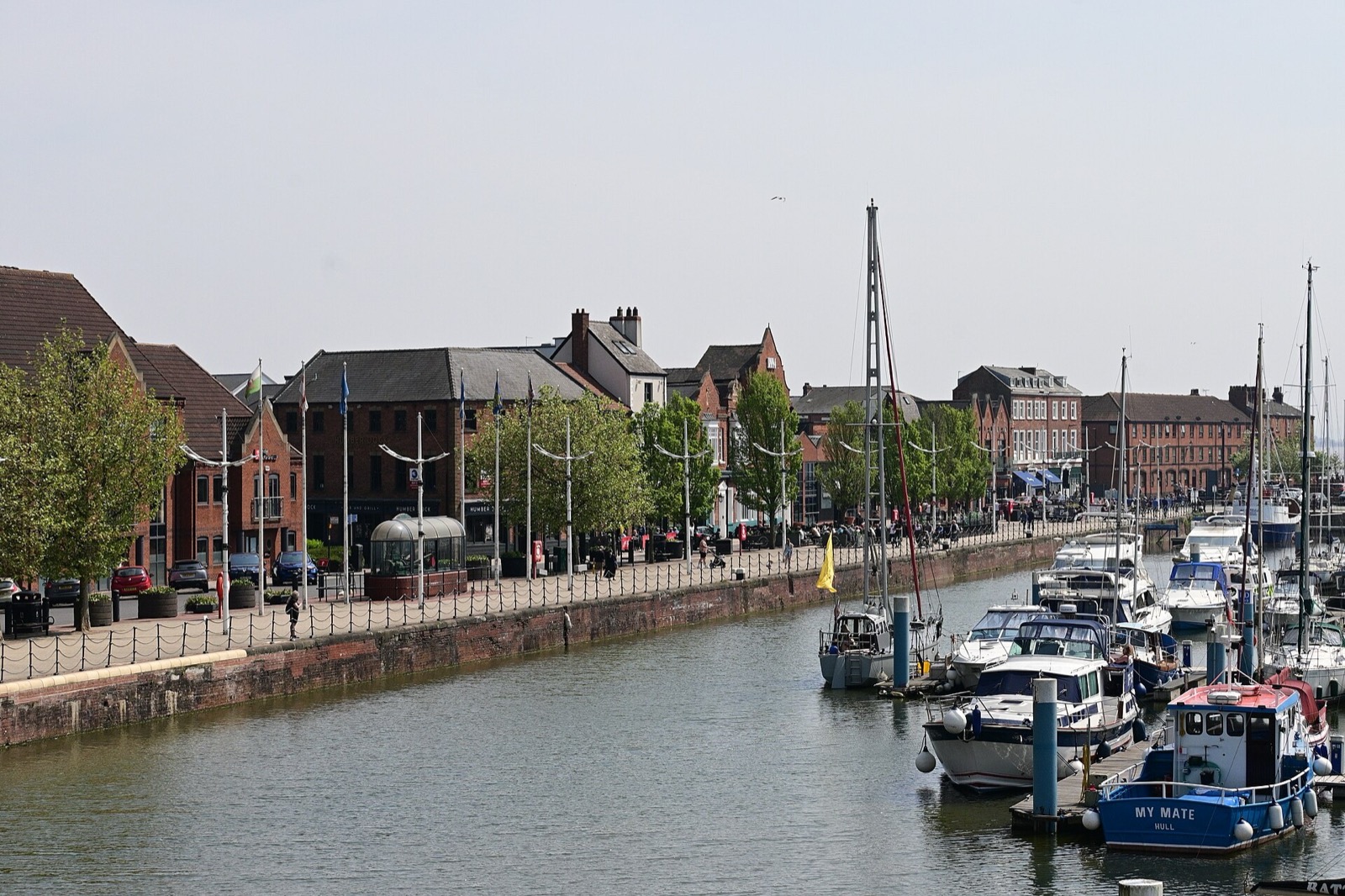 Hull Marina with boats and waterside buildings