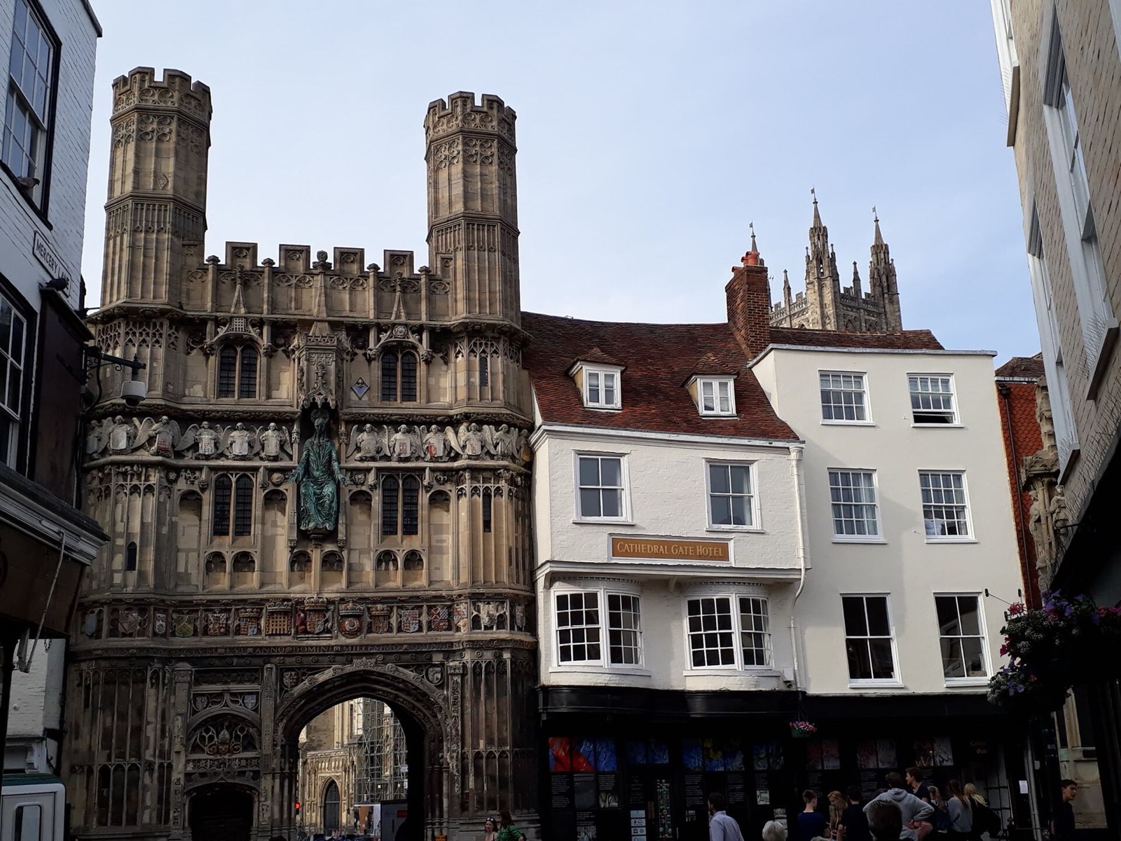 Christ Church Gate, the entrance to Canterbury Cathedral, in Canterbury city centre