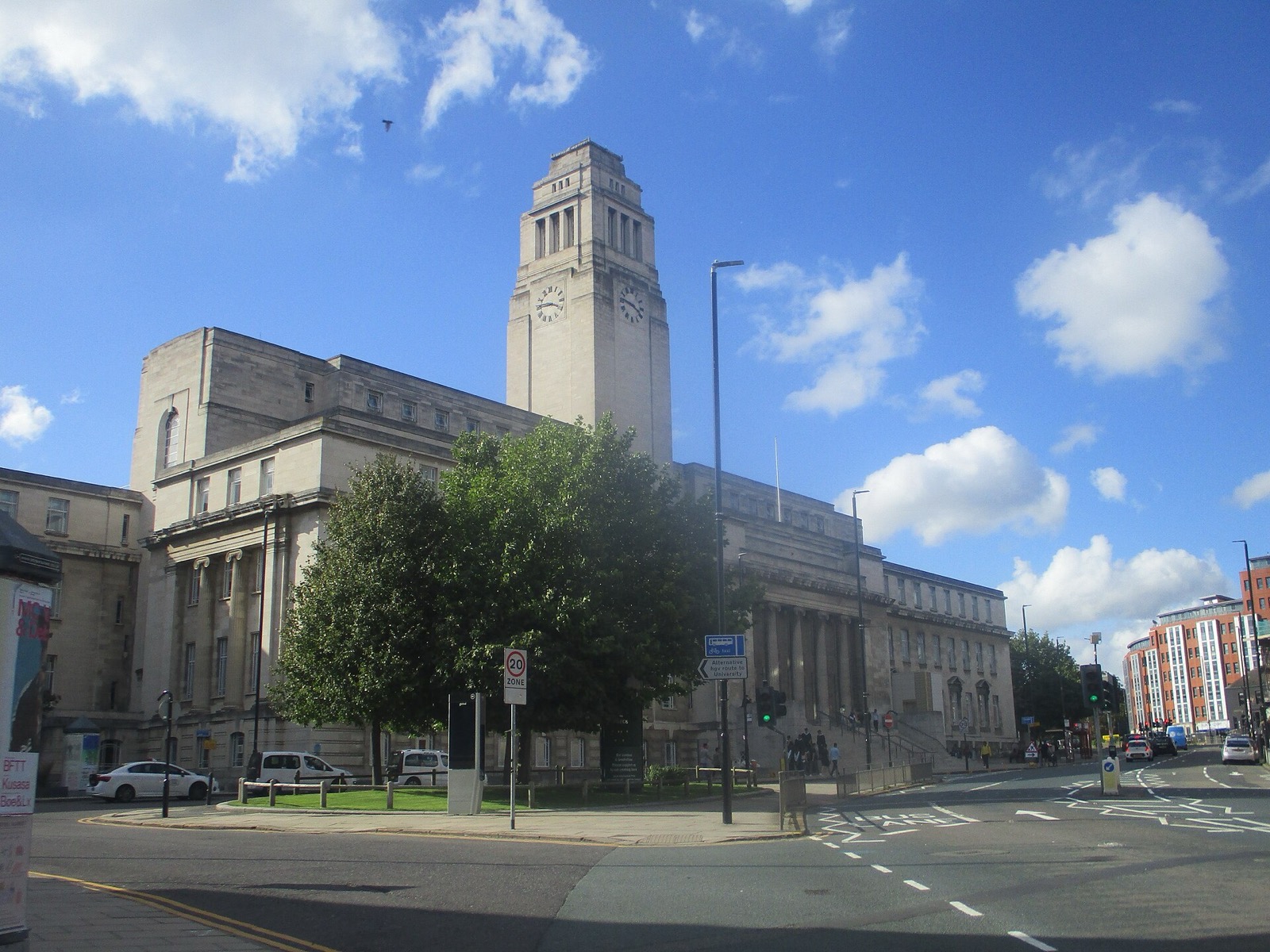 The Parkinson Building clock tower at the University of Leeds