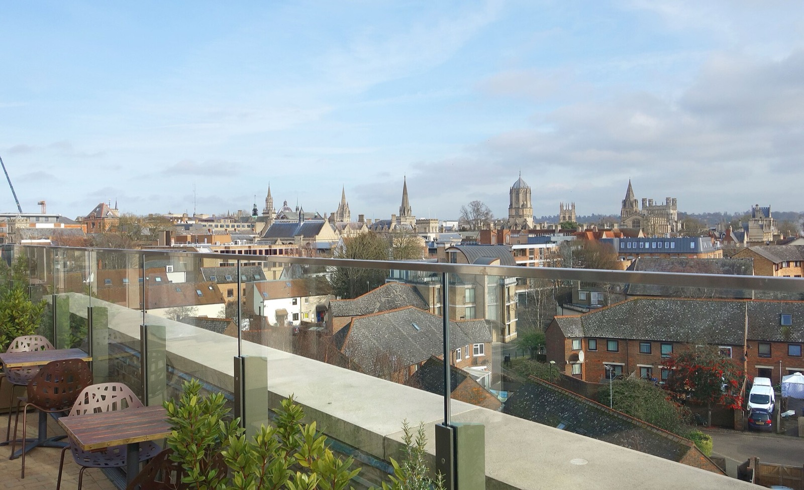 Oxford's skyline of spires seen from the Westgate Centre