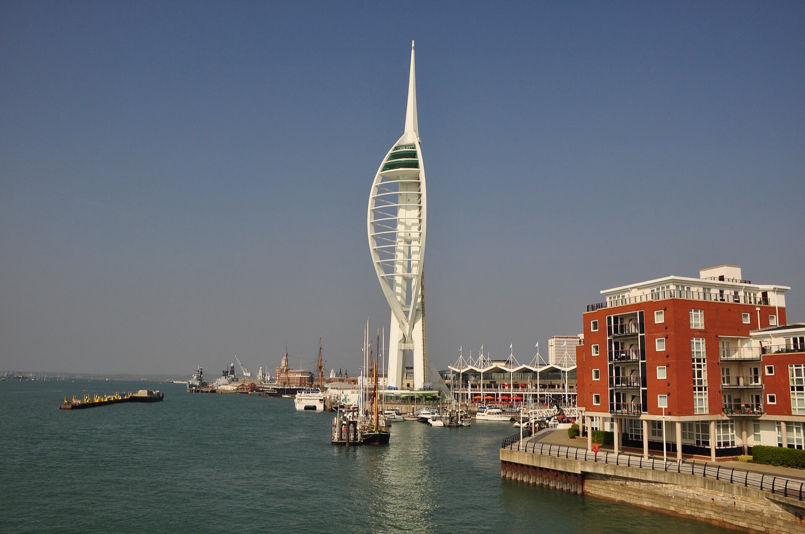 Spinnaker Tower and Gunwharf Quays on Portsmouth Harbour
