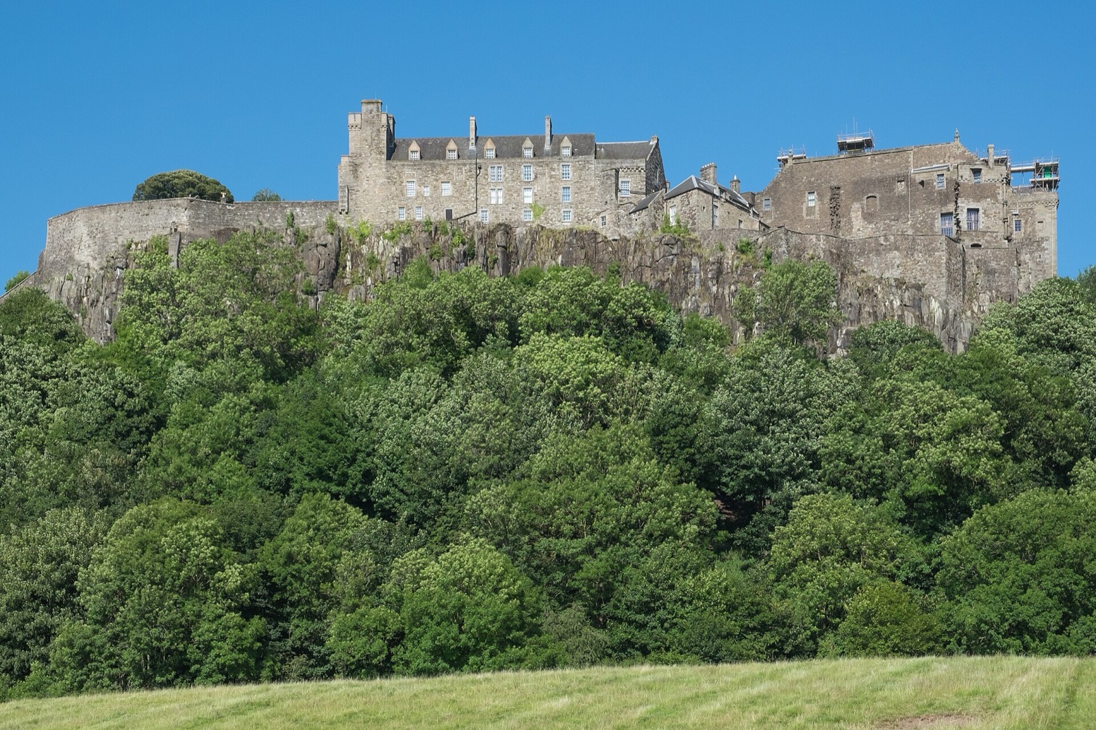 Stirling Castle on its rock above the trees