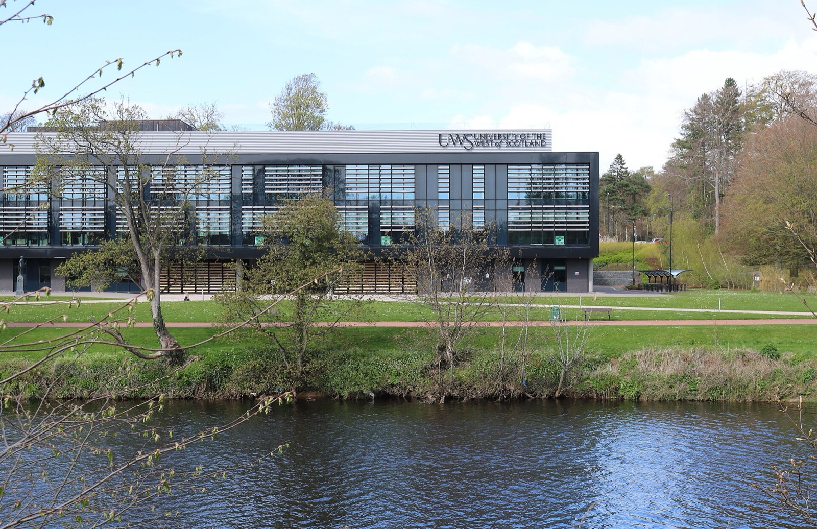 University of the West of Scotland building beside the river