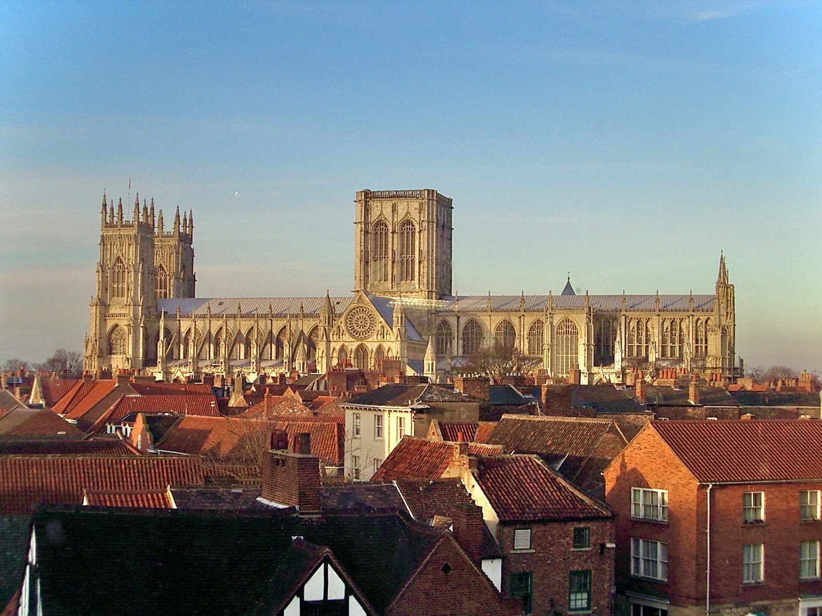 York Minster rising above the city's rooftops